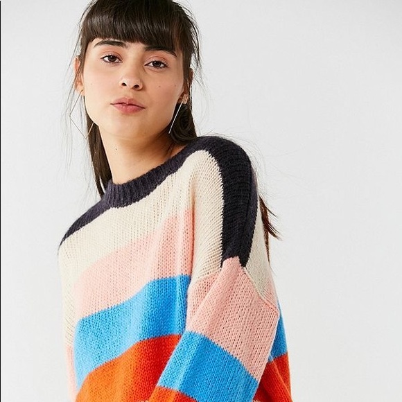 UO Colorblock Striped Sweater - Picture 2 of 5